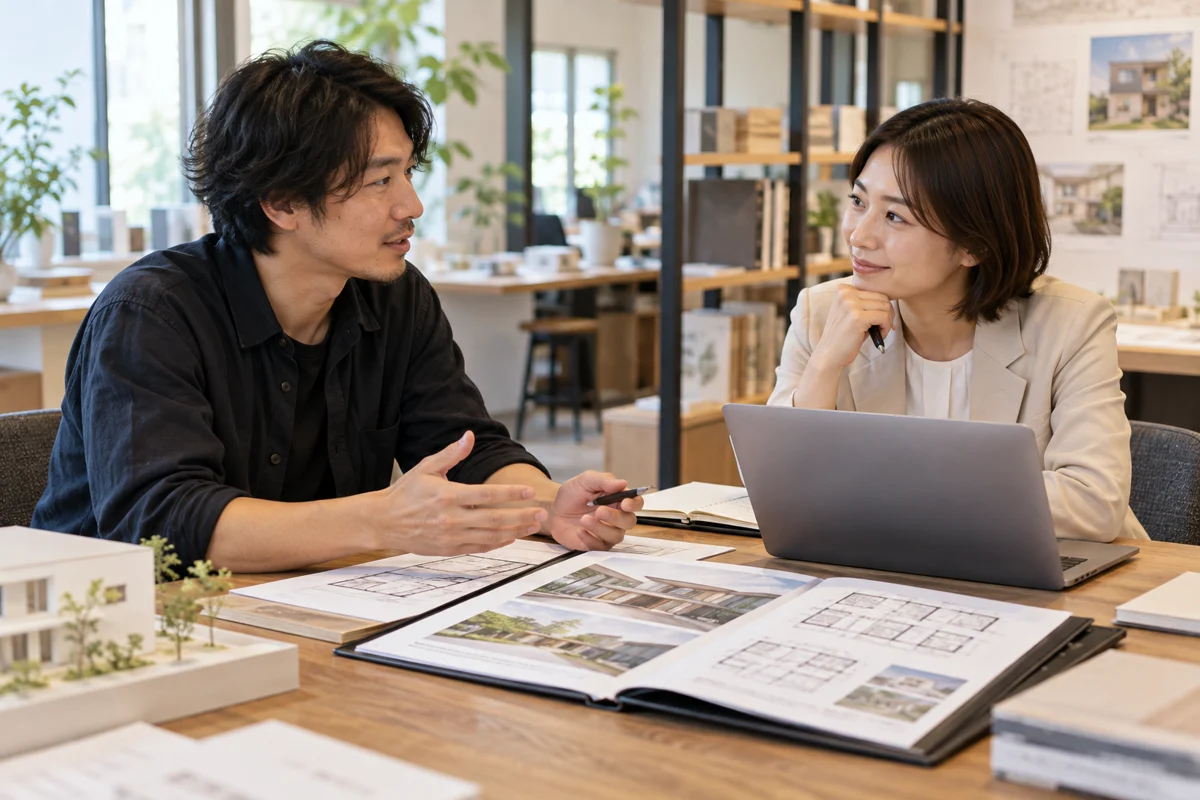設計人材の担当工程や勤務条件を相談する企業と設計者