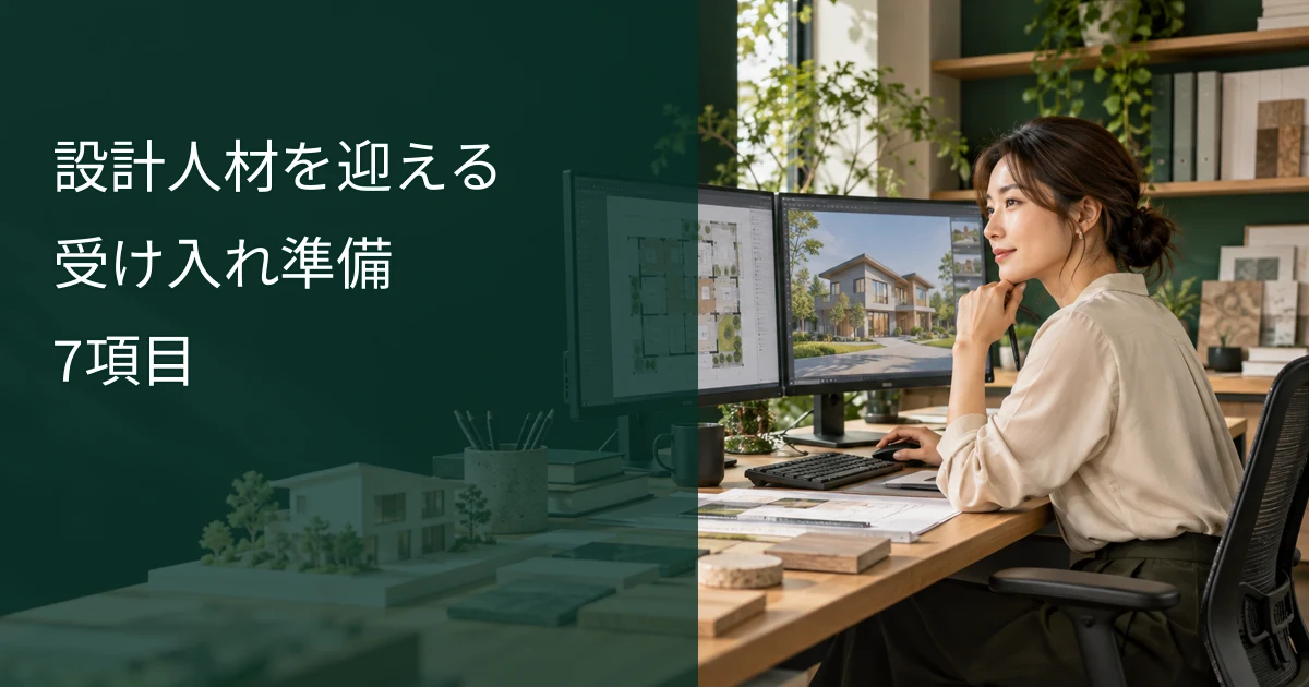 CAD画面と図面を確認し、設計人材の受け入れを検討する企業担当者