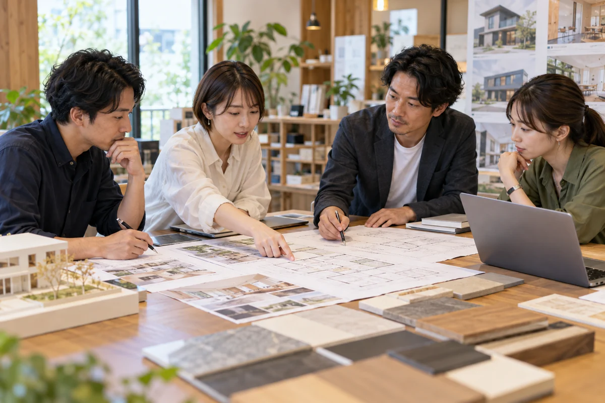 設計案件の工程と社内外の役割分担を相談する住宅会社