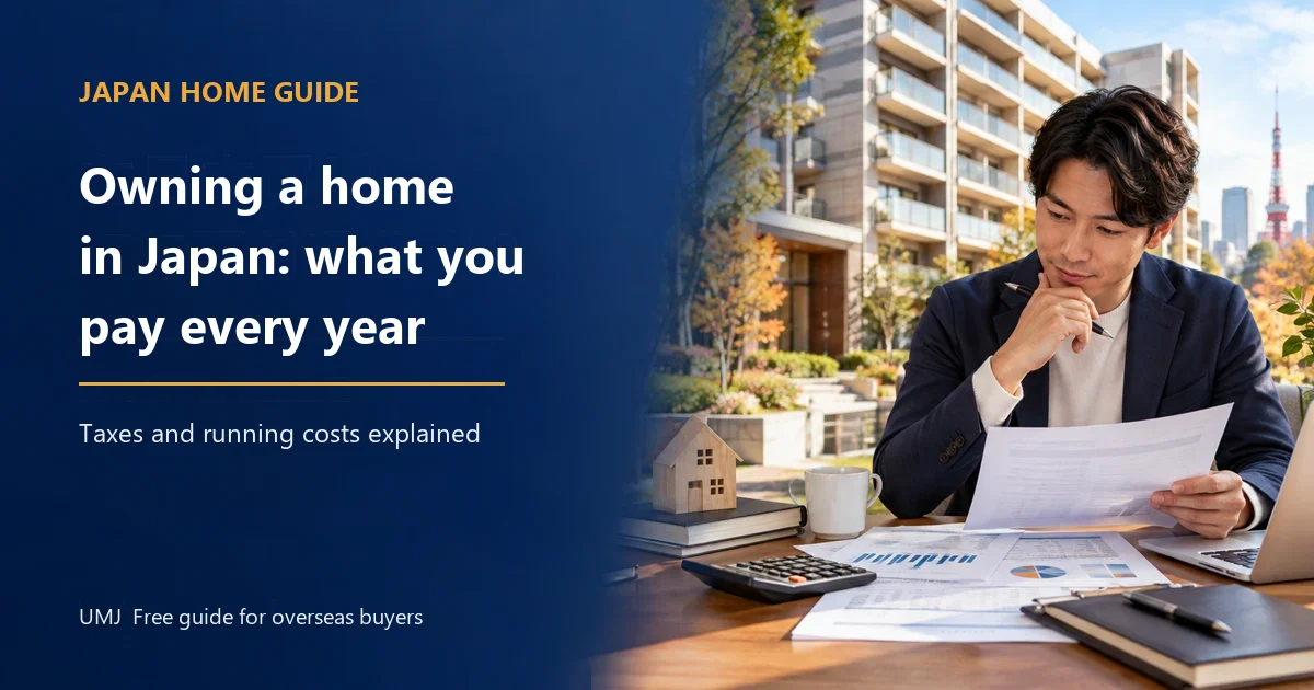 Annual costs of owning a home in Japan, including taxes, management fees and repair reserve