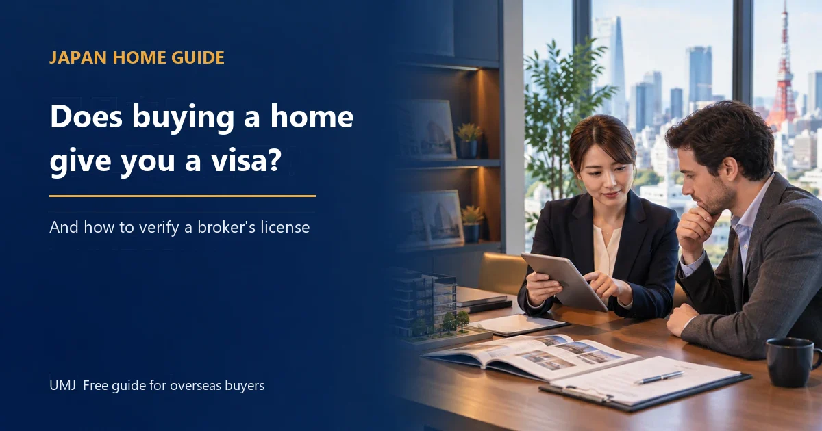 Checking residence status rules and a real estate agency's license before buying in Japan